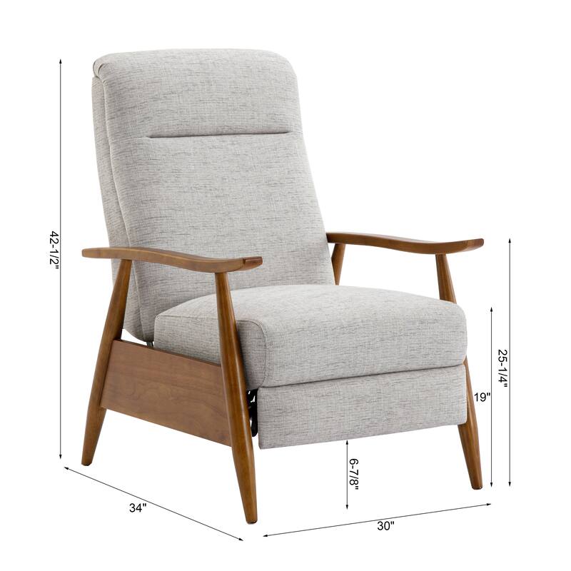 Taylor Wood Arm Push Back Recliner in Performance Fabric by Greyson Living