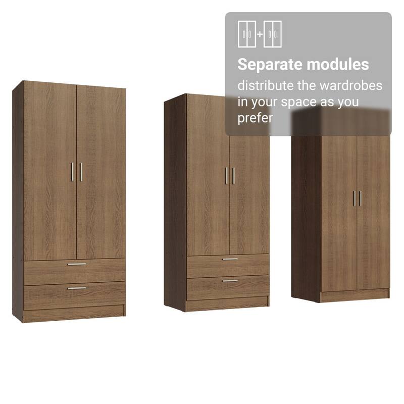 MADESA 6 Doors 4 Drawers Wardrobe Set Bedroom Storage Cabinet