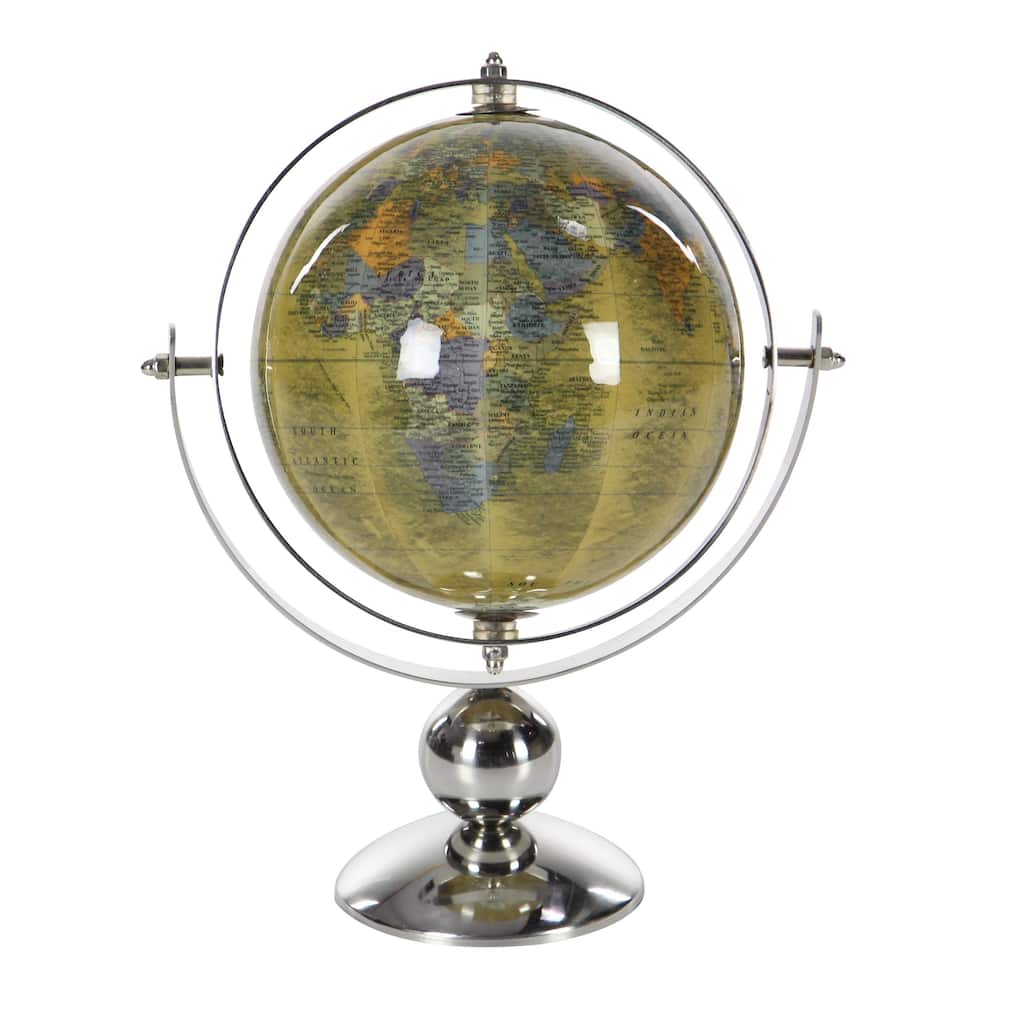 Stainless Steel Metal Globe - Silver - Roche River Decor
