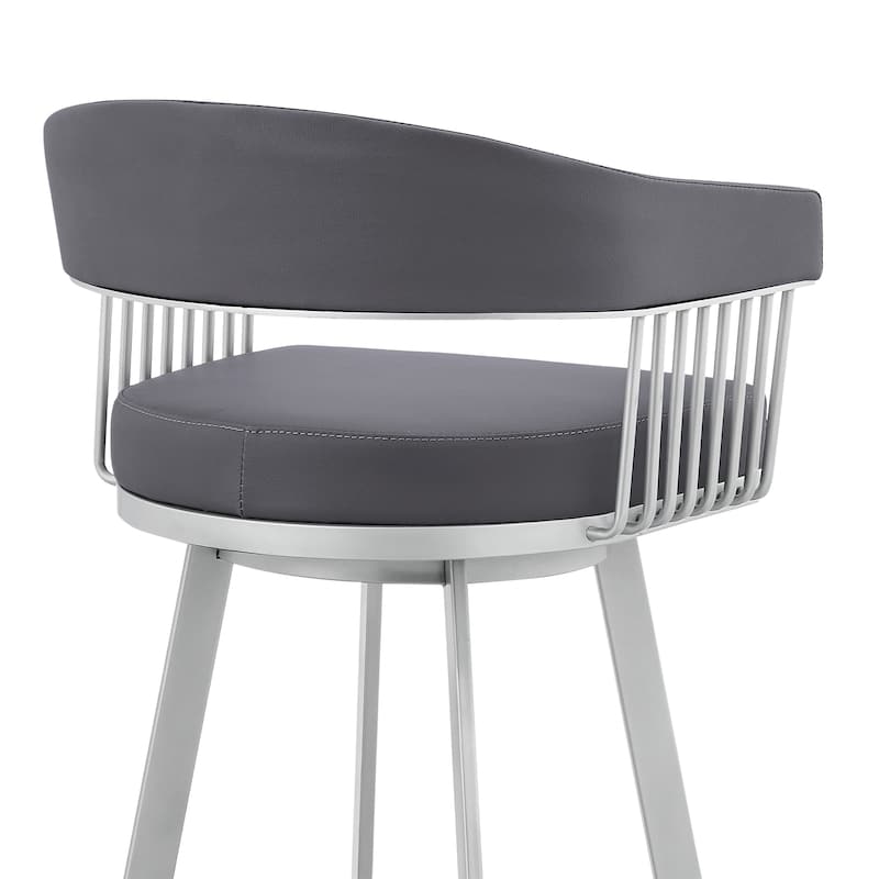 Chelsea Modern Swivel Barstool, Upholstered Counter Height Chair with Metal Frame