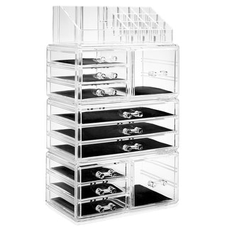 Acrylic Cosmetic Makeup & Jewelry Storage Set - - Clear Bed & Beyond - 28172874