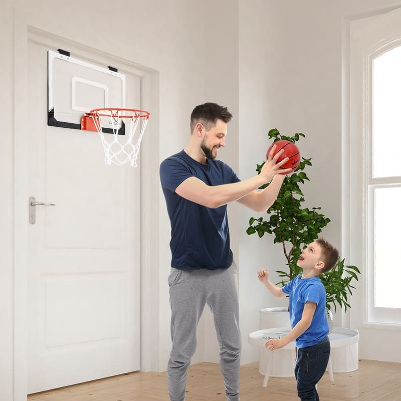 Mini Indoor Basketball Hoop Backboards for Teens & Adults, Mini Hoop for Kids with 4 Balls & Pump