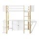 preview thumbnail 10 of 12, Stylish Twin Loft Bed With Built-in Storage Cabinet & Cubes, Versatile Wood Bedframe w/Foldable Desk, Space-Saving Design, White