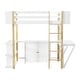 preview thumbnail 4 of 16, Twin Size Wood Loft Bed With Built-in Storage Cabinet and Cubes, Foldable Desk