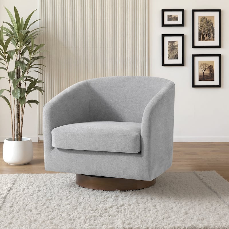 UIXE 31" W Swivel Round Barrel Chair Accent Chairs