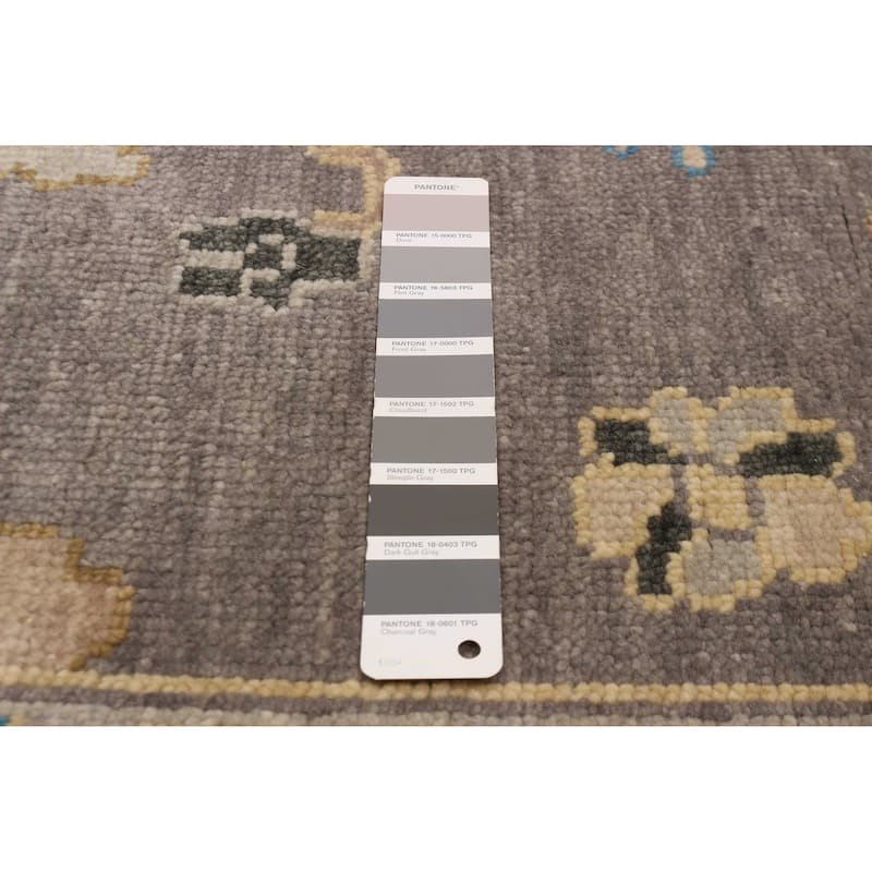 ECARPETGALLERY Hand-knotted Modern Oushak Grey Wool Rug - 8'10 x 11'8