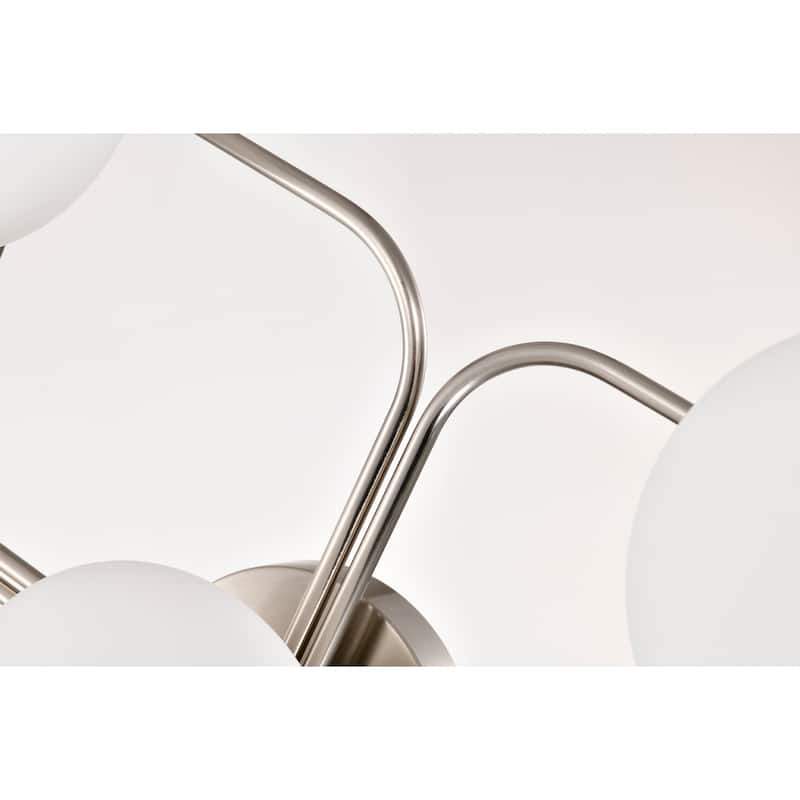 Camris 5-Light Nickel Chandelier Frosted Glass Shades