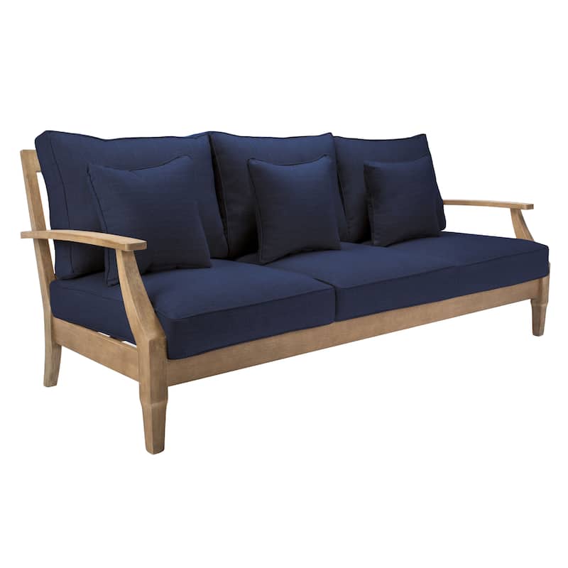 SAFAVIEH Couture Martinique Wood Patio Sofa - 82"W x 35"D x 32"H