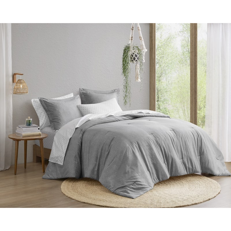 Chelsea Square Reese Chambray Print Microfiber Comforter Set with Bed Sheets