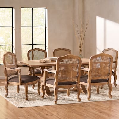 Hagen Fabric and Rubberwood Dining Set by Christopher Knight Home