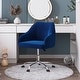 preview thumbnail 83 of 117, Corvus Braff Velvet Upholstered Adjustable Ergonomic Office Chair Dark Blue