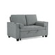 preview thumbnail 45 of 140, 3-in-1 Corduroy Sleeper Sofa Pull-Out Bed Convertible Adjustable Loveseat with USB Port