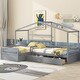 preview thumbnail 3 of 33, Twin Size House Platform Bed with Three Drawers