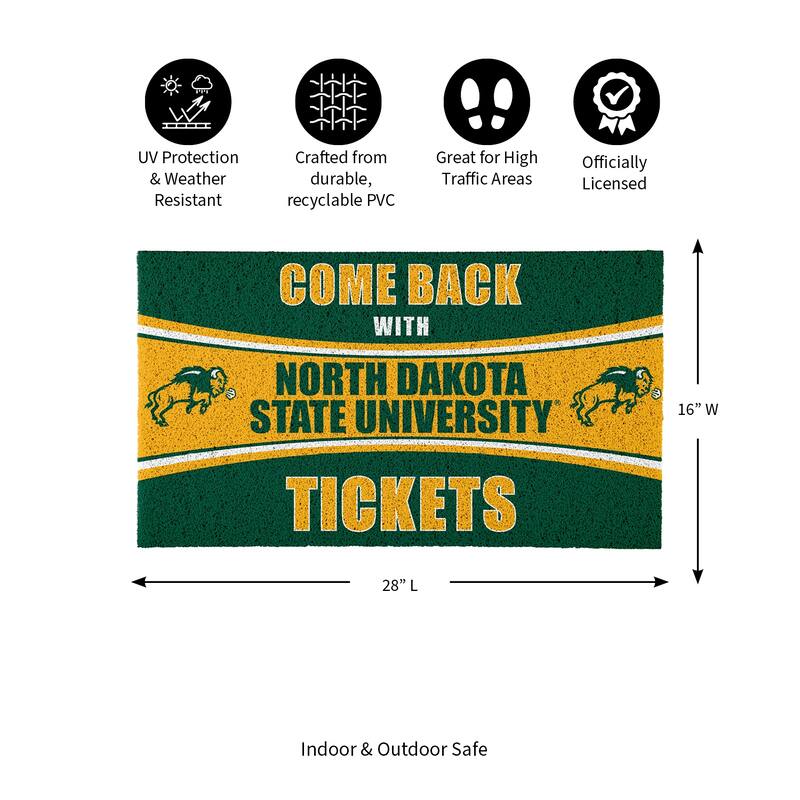 Wichita State University 28 in. x 16 in. PVC "Come Back With Tickets" Trapper Door Mat