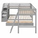 preview thumbnail 36 of 44, Twin over Full L-Shaped Bunk Bed with Ladder, Staircase, and 3 Drawers