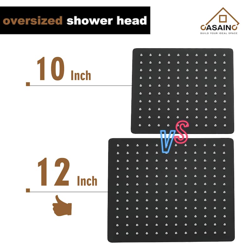 1-Handle 3-Spray Pattern 12 in. Wall Mount Shower Set Shower Head, Tub and Shower Faucet - 12 inch