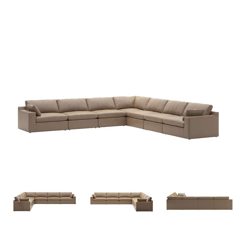 Signature Design by Ashley Emilia Medium Brown 7-Piece Sectional - 170"W x 170"D x 36"H