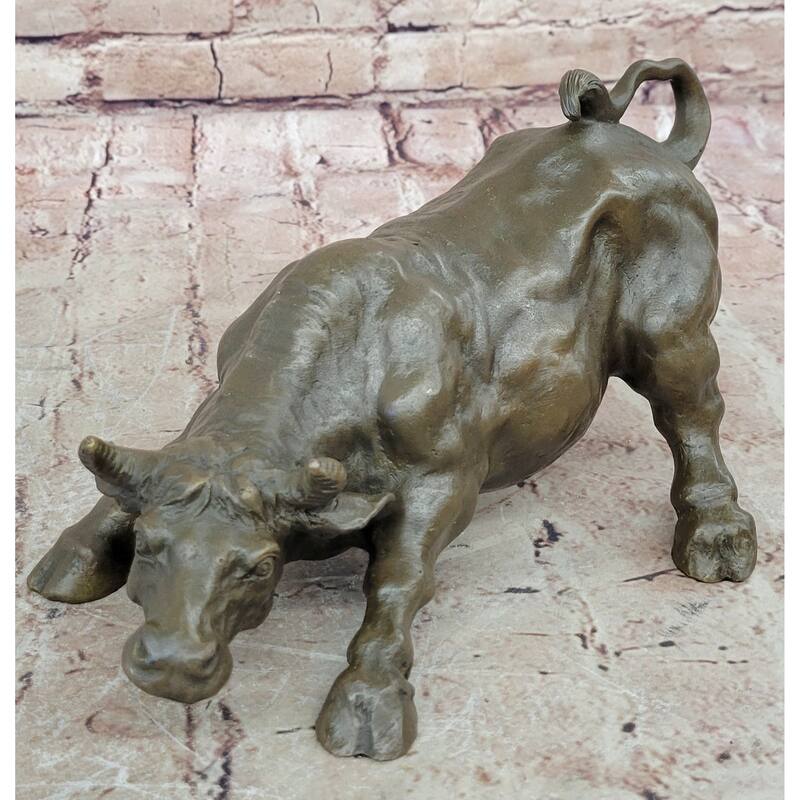 Bronze Sculpture Statue Abstract Imitative Bull Horns Figurine Stock Broker Sale Gift Decor