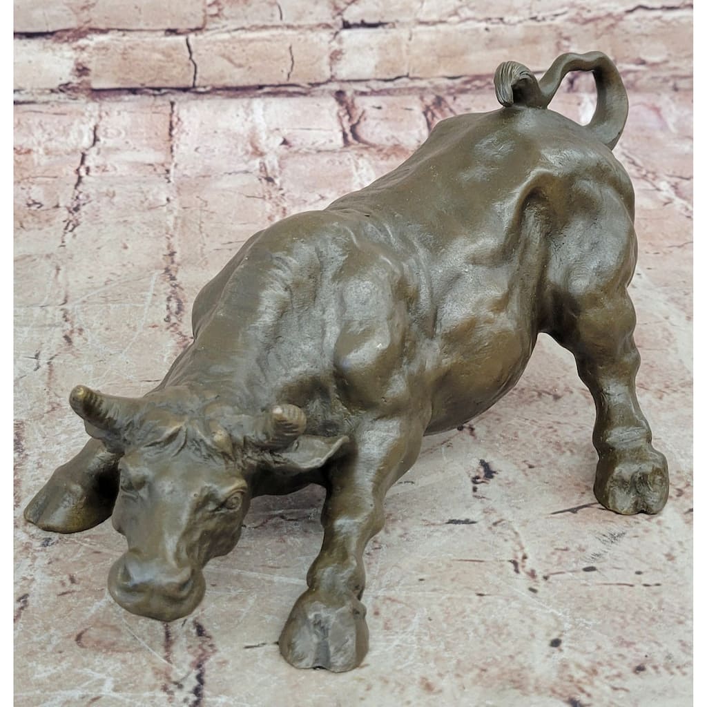 Bronze Sculpture Statue Abstract Imitative Bull Horns Figurine Stock Broker Sale Gift Decor