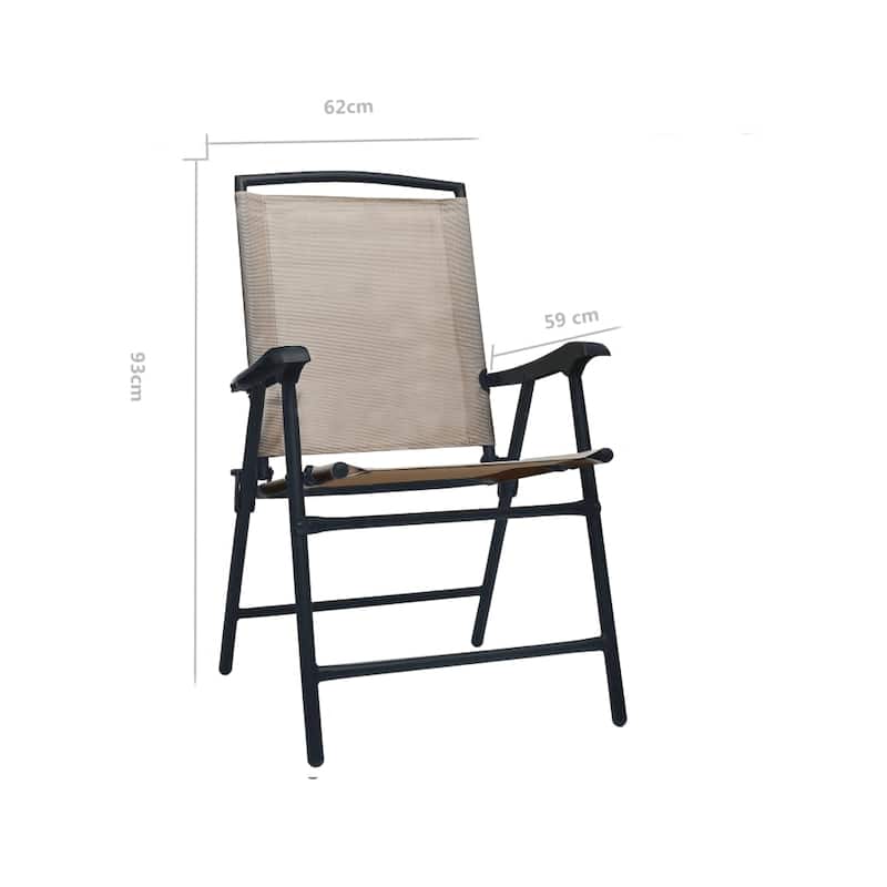 vidaXL 2x Folding Patio Chairs Texilene Camping Dinner Chair Seat Multi Colors