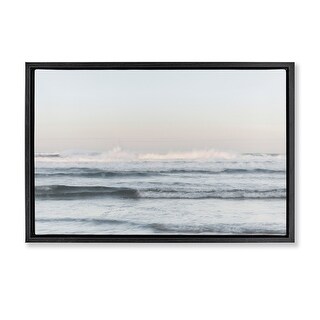 Stupell Serene Ocean Waves Calmness Framed Floater Canvas Wall Art ...