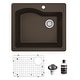 preview thumbnail 9 of 59, Karran Drop-In Quartz Composite 25 in. Single Bowl Kitchen Sink Kit