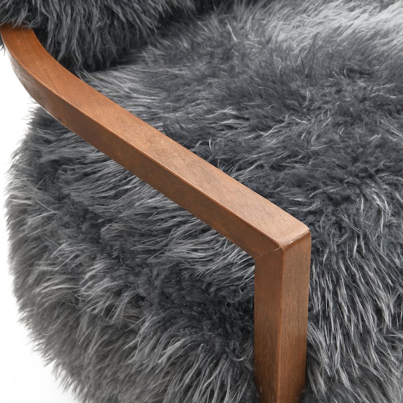 Furniture of America Lumir Modern 28-inch Faux Fur Accent Arm Chair
