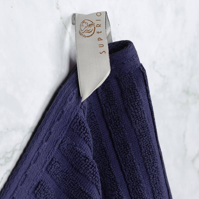 Superior Ribbed Cotton Absorbent Heavyweight Bath Sheet and Bath Towel Set