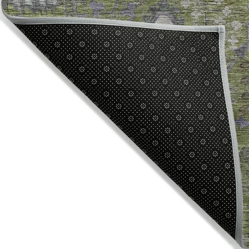 Machine Washable Indoor/ Outdoor Traditional Classic Chantille Rug
