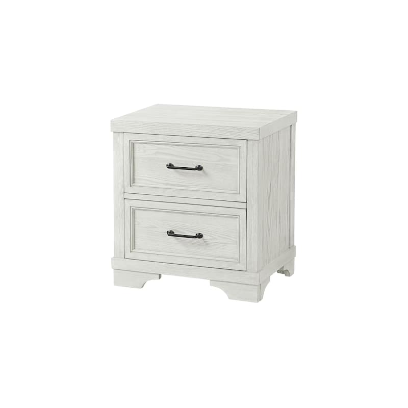 Foundry 2-Drawer Traditional Wood Nightstand, White Dove