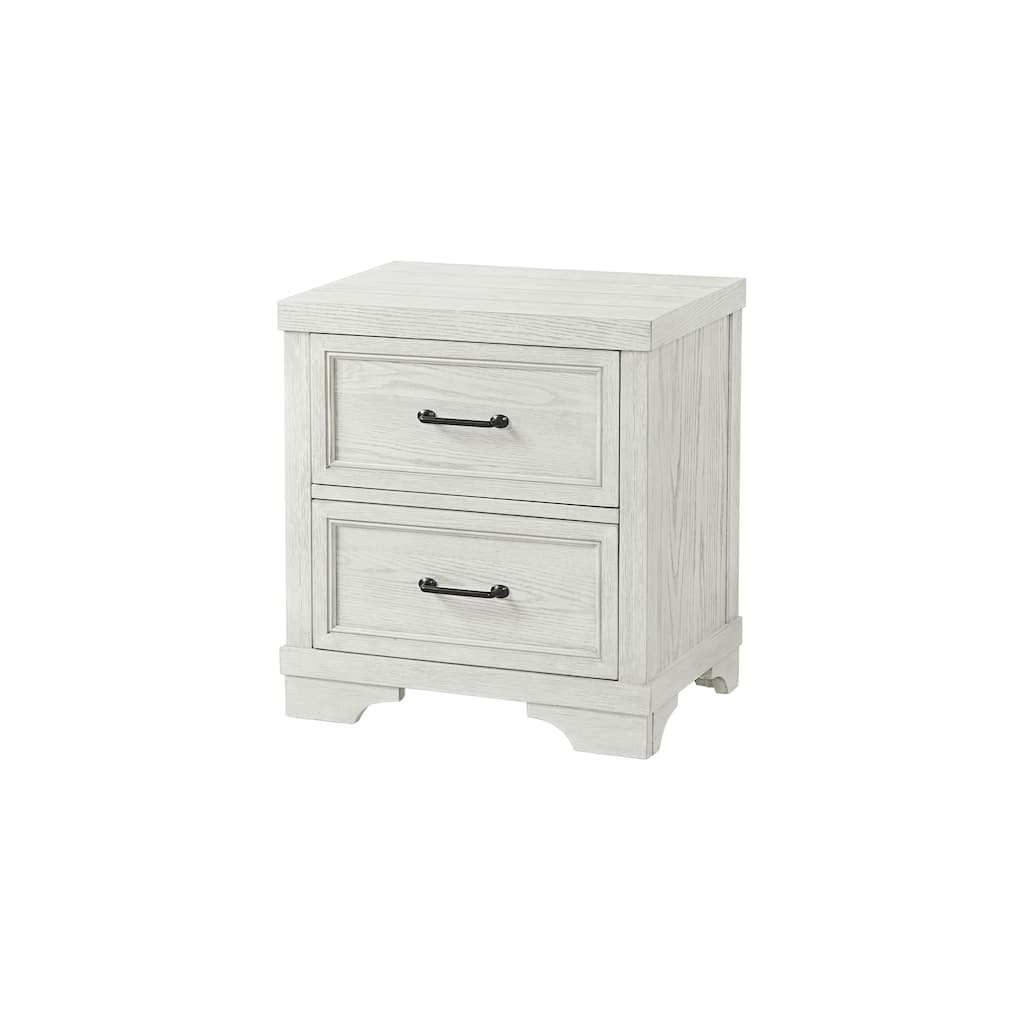 Foundry 2-Drawer Traditional Wood Nightstand, White Dove