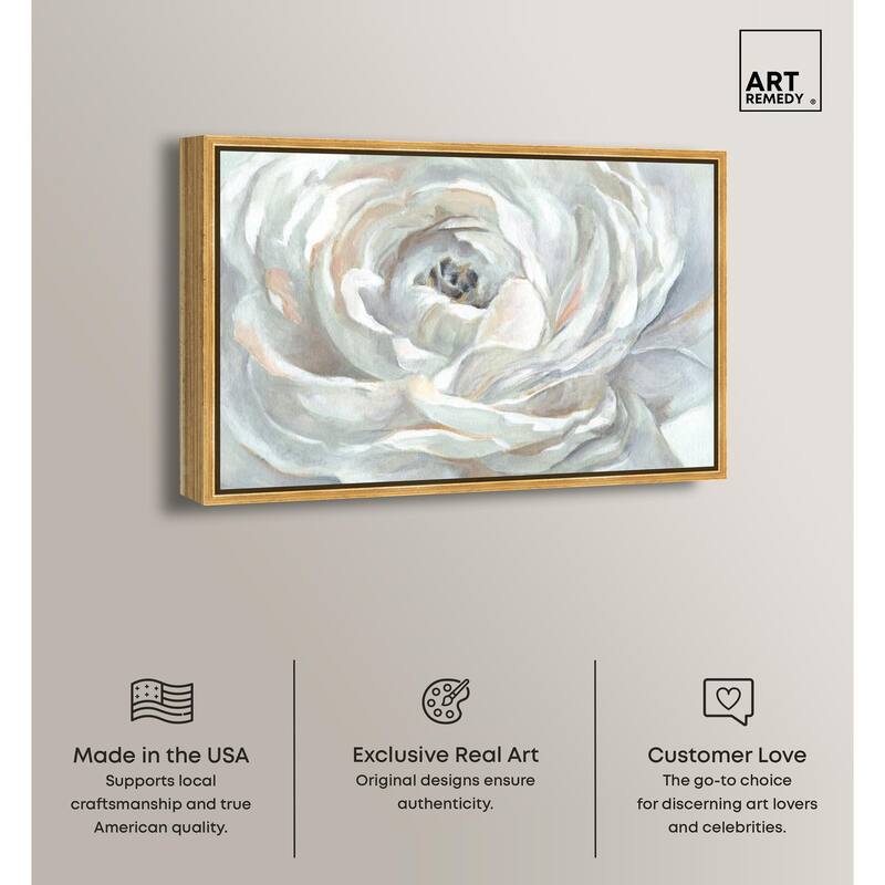 Powdery Peony Canvas by Art Remedy