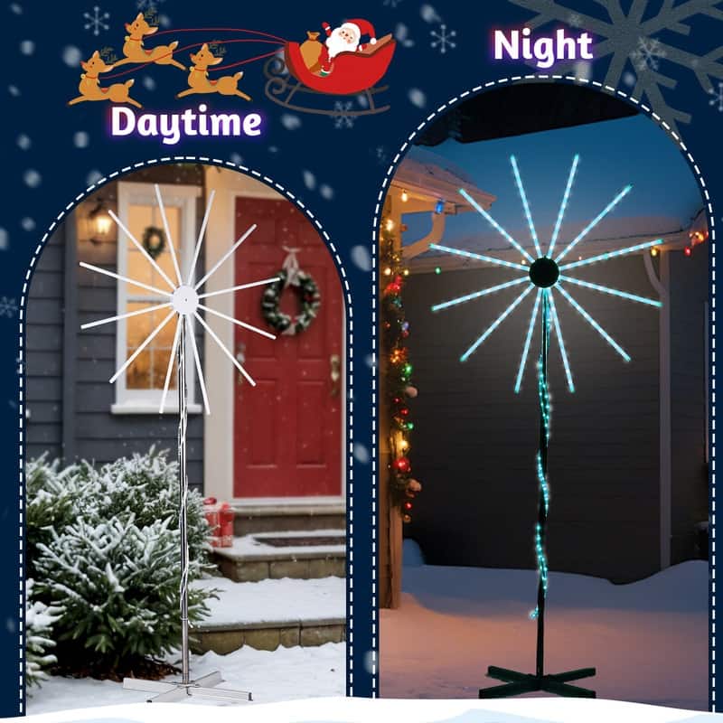 8.3FT Lighted Firework Windmill-Shaped Light with Stand Christmas Decorations