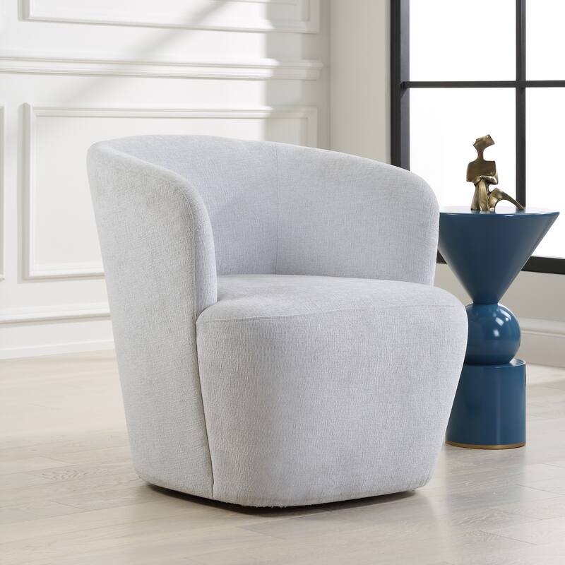Solid Barrel Style Swivel Chair - 30.5" - Blue