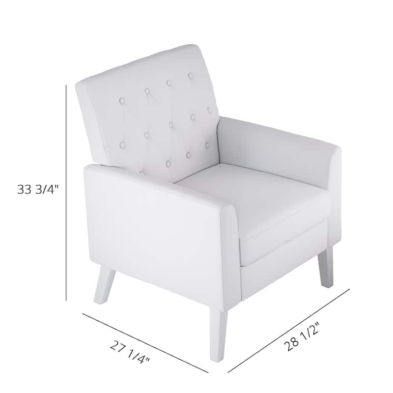 LUE BONA Linen Accent Chair Comfy Living Room Chair with Arms Upholstered Button Tufted Armchair Modern Arm Chairs Set Of 2 - Navy Blue Linen