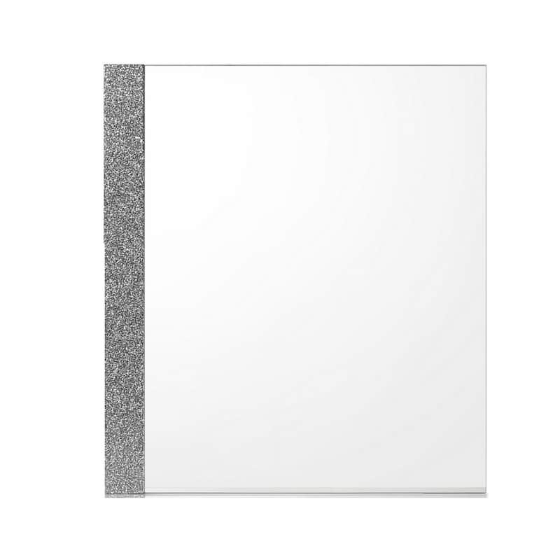 Ara 33 x 39 Dresser Mirror, Crystal Accents, White Glossy Laminate Finish
