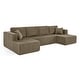 preview thumbnail 10 of 45, U shape Modular Sectional Sofa, Compressed Sectional Sofa Modern Minimalist Style Corduroy Couch