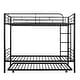preview thumbnail 12 of 17, Black Twin over Twin Size Metal Bunk Bed With Trundle, Can be Divided into Two Beds