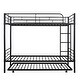 preview thumbnail 11 of 16, Twin over Twin Metal Bunk Bed With Trundle, Ladder, Black