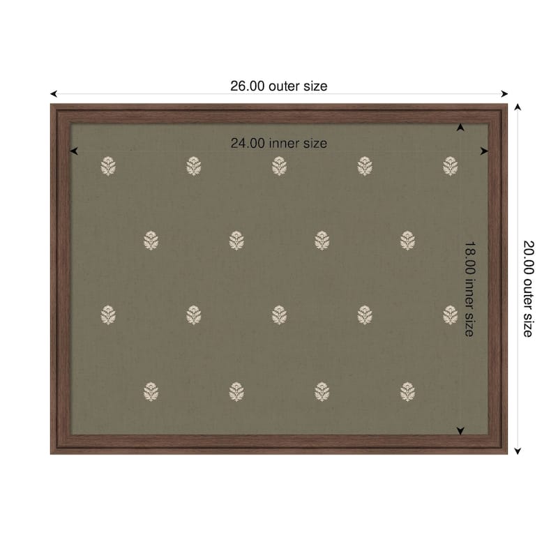 Kate and Laurel Pinboard Green Botanical Block Print