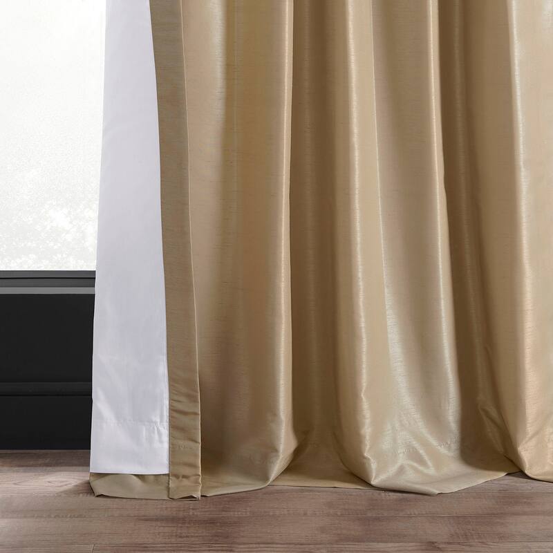 Exclusive Fabrics Vintage Textured Faux Dupioni Silk Room Darkening Curtains (1 Panel)