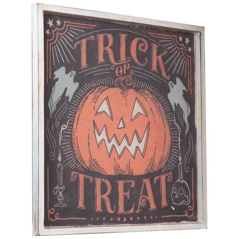 Trick or Treat Jack-O-Lantern Halloween Wall Sign - 18.75"