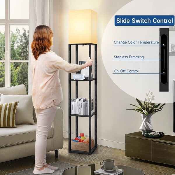 Dimmable floor lamp with shelves 2025