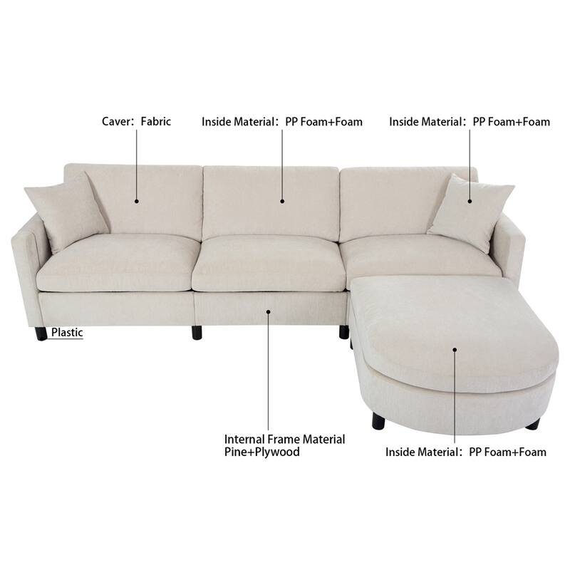 SOFA with Ottoman and Convenient Bag