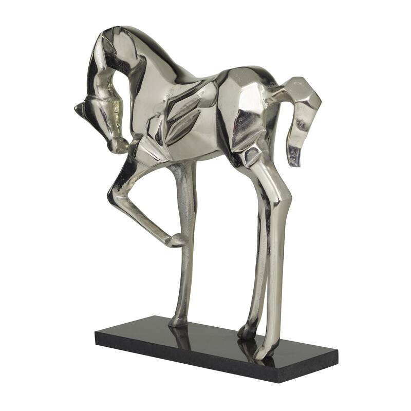 Aluminum Metal Horse Decorative Sculpture - Silver, Gold, Black - Roche River Decor