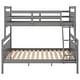 preview thumbnail 7 of 8, Gray Twin over Full Bunk Bed with X-Shaped Pattern Headboard Footboard&Ladder&Guardrail, 78.7''L*55.9''W*62.3''H, 134LBS
