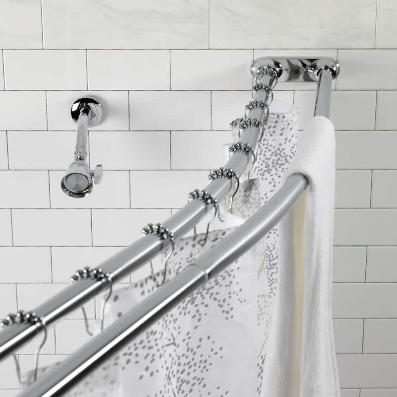 Edenscape 60-Inch - 72-Inch Adjustable Double Curved Shower Curtain Rod