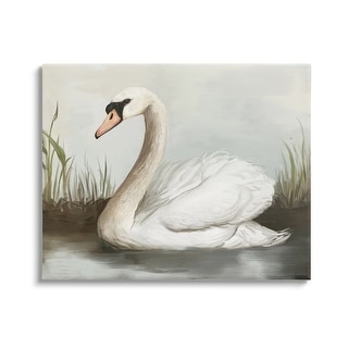 Stupell Swan in Pond Painting Canvas Wall Art by Ziwei Li - Bed Bath ...