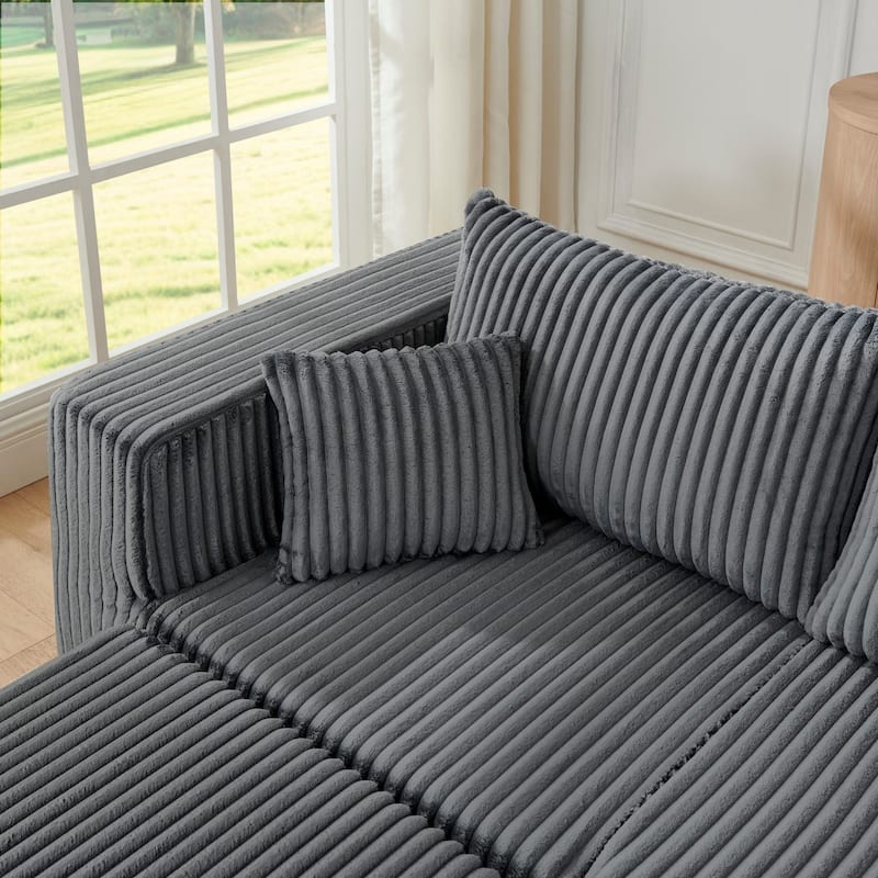 94.1" U-Shaped Sectional Sofa with Two Movable Ottomans