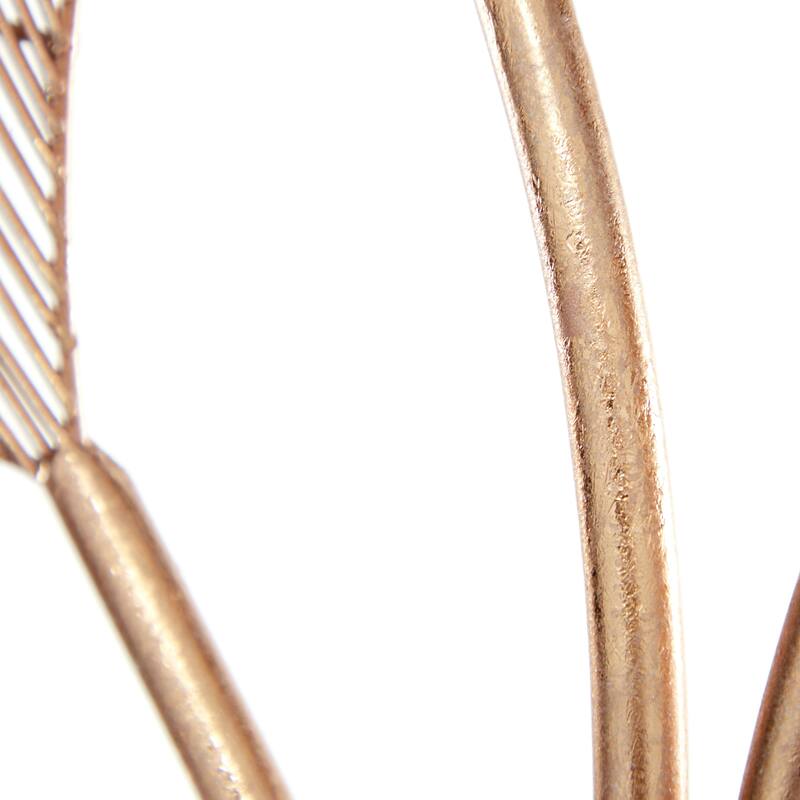 Metal Floral Wire Cutout Ginkgo Leaf Home Wall Decor - Copper or Gold- Roche River Decor